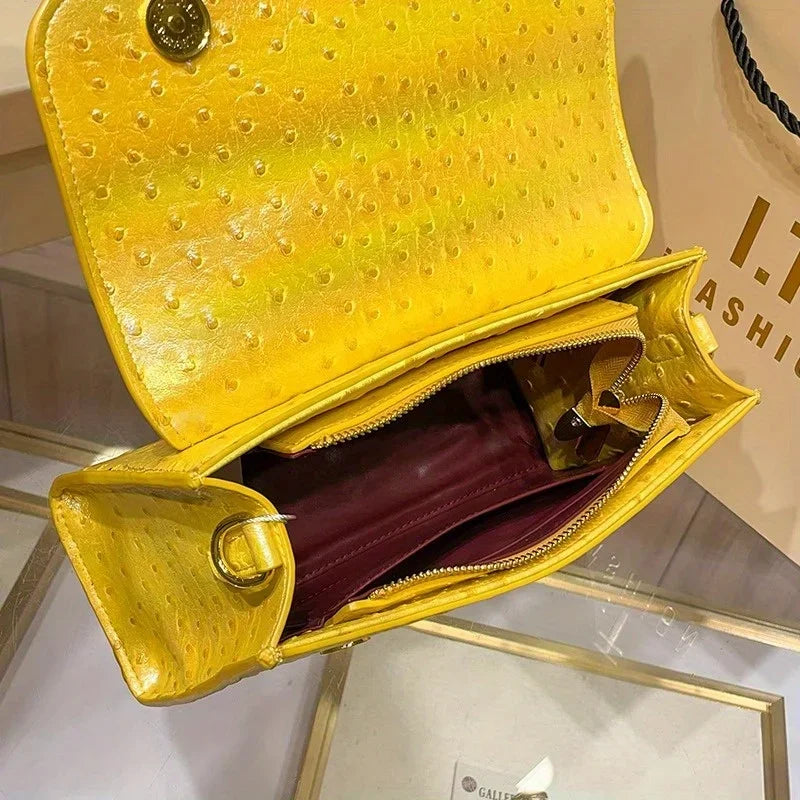 Stella Ostrich-Style Flap Bag